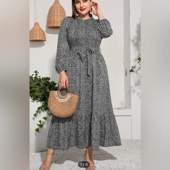 NWOT Smocked Animal Print Dress - Picture 2 of 2